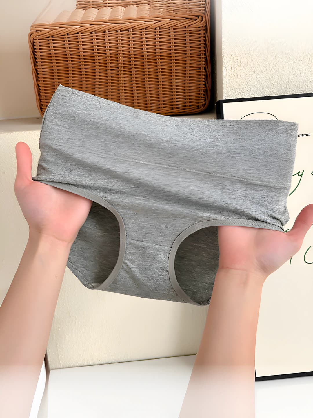 Women's high waist pure cotton briefs, seamless, breathable, tummy control, hip-lifting, stretch, all-season