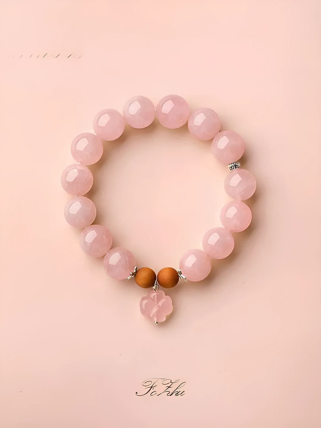 Women's natural rose quartz bracelet, original design, elegant gift for friends
