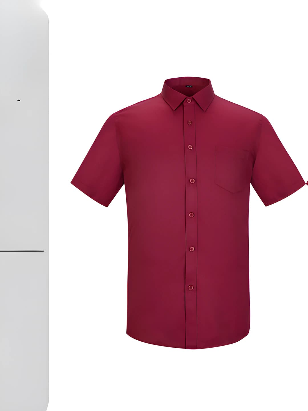 Men's - Wine Red Short-Sleeve Shirt