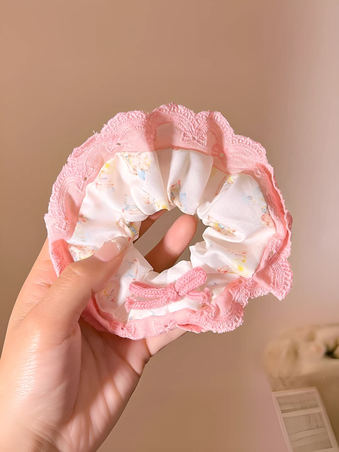 1# Бант, розовый, 10 см