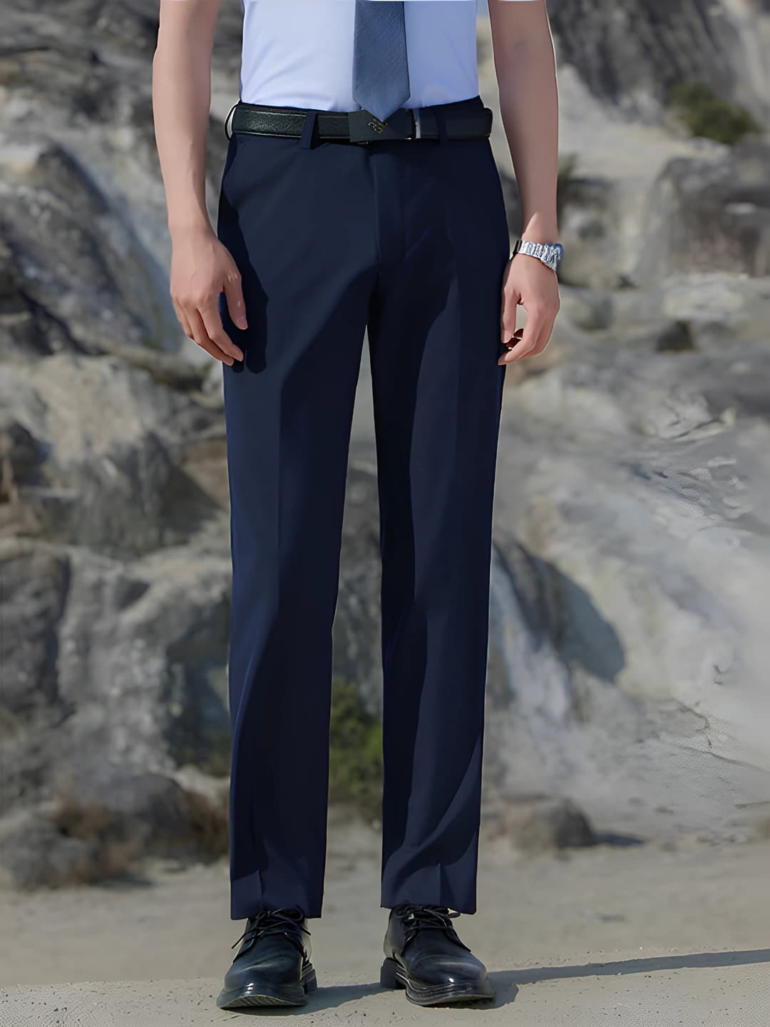 Men's Navy Blue Trousers, Single