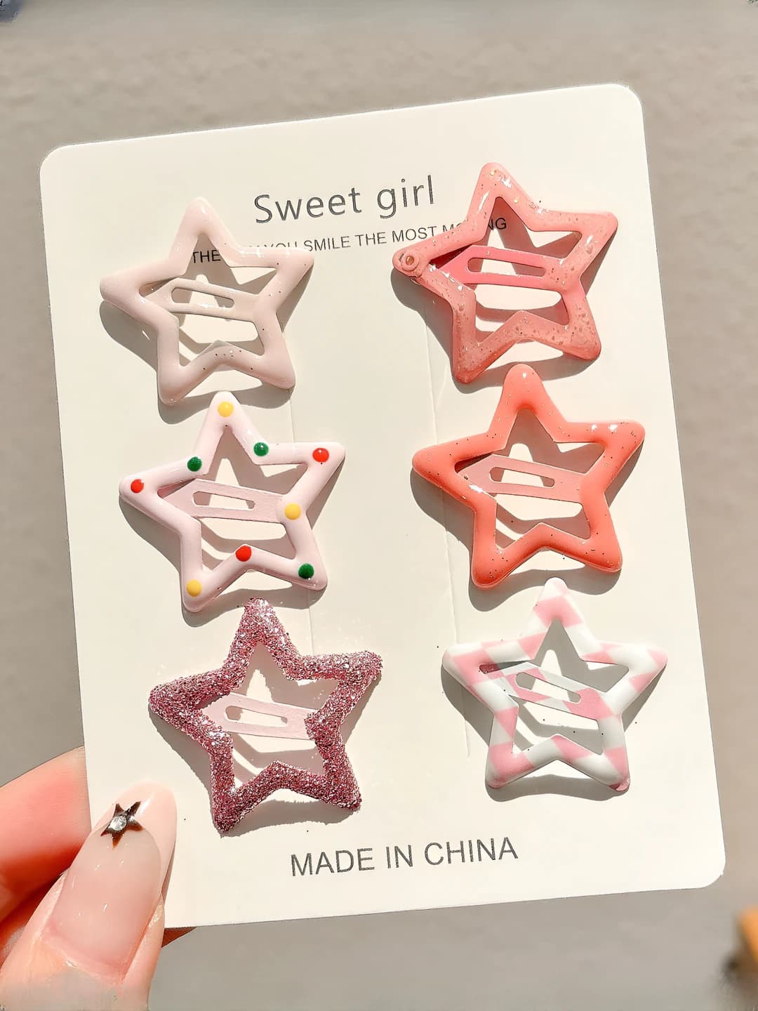 2# Light pink glitter - 6 pcs