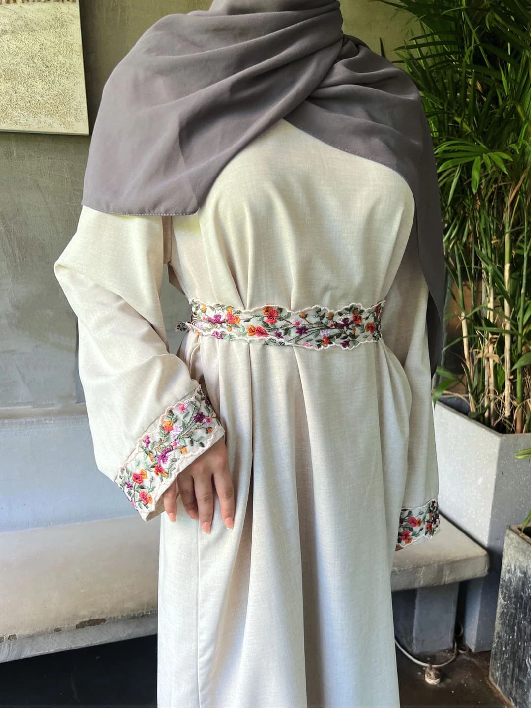 Women's national embroidered dress, long skirt, polyester fabric