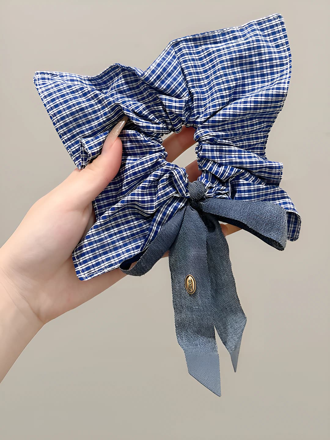 1# Blue plaid square 22 cm