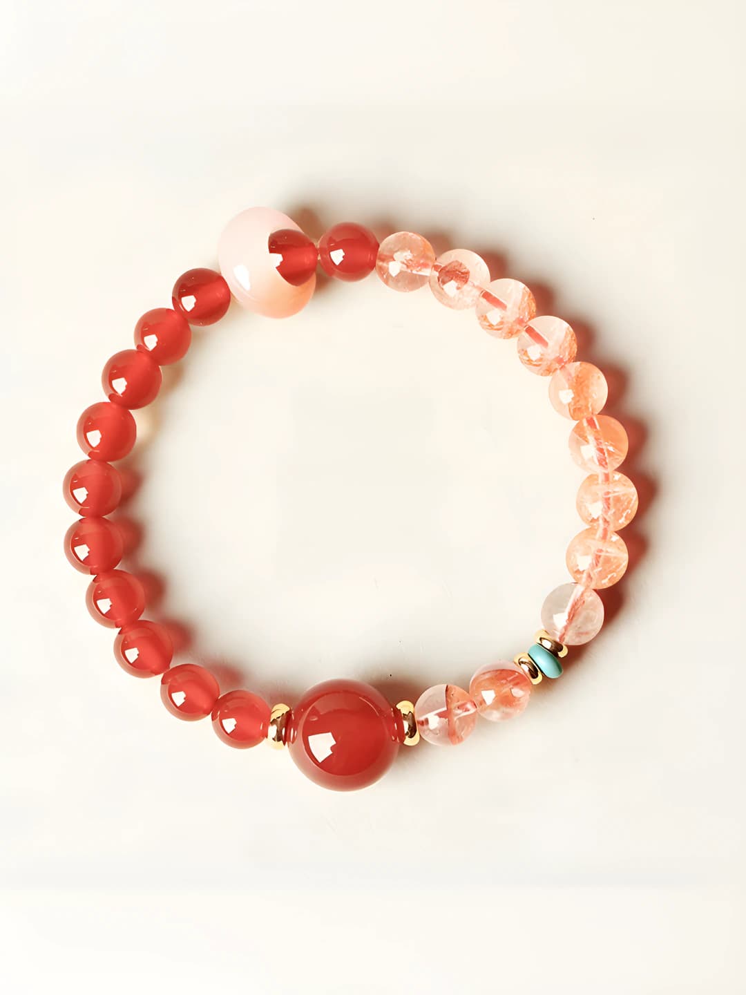 Single red agate crystal