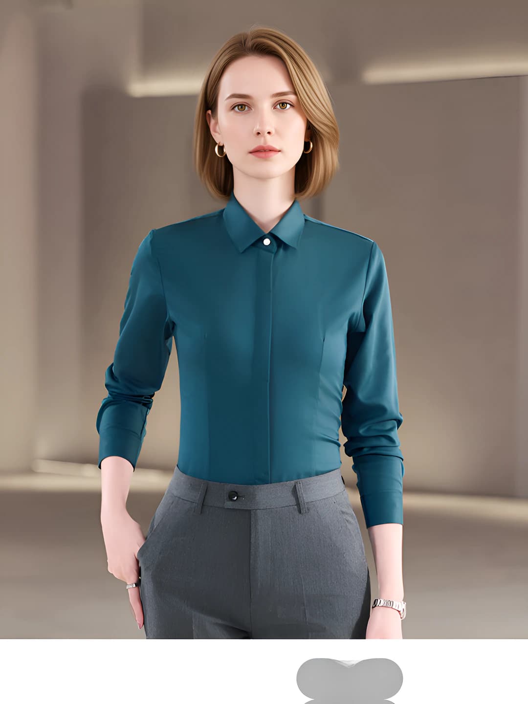 To'q yashil uzun yuzakli ayollar ko'yligi