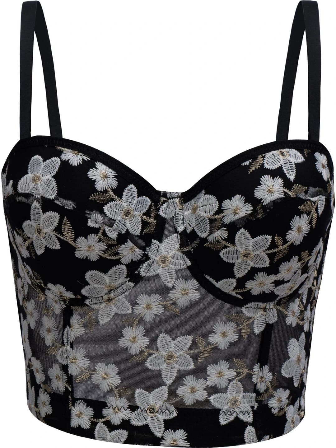Women's retro embroidered corset, crew neck, fleece-lined, thin