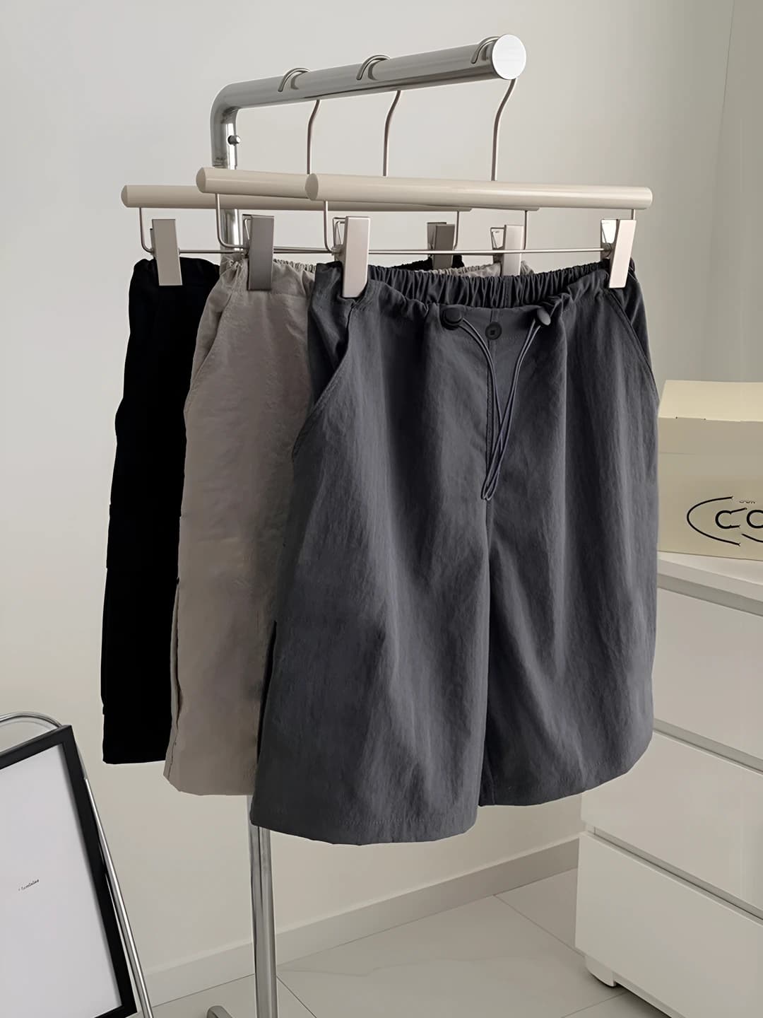 Women's summer thin quick-dry knee-length shorts with high waist and loose fit