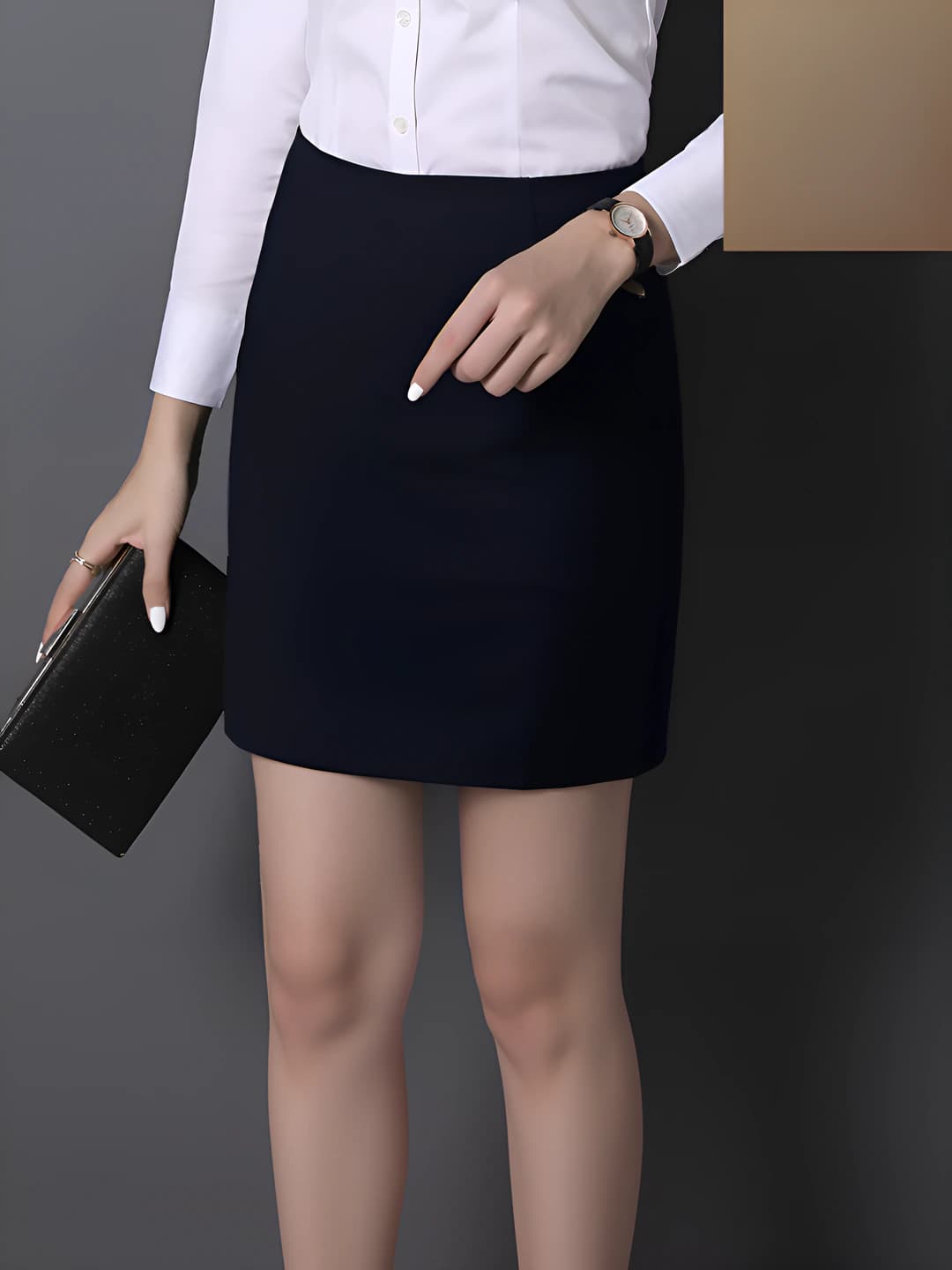 Dark blue short skirt