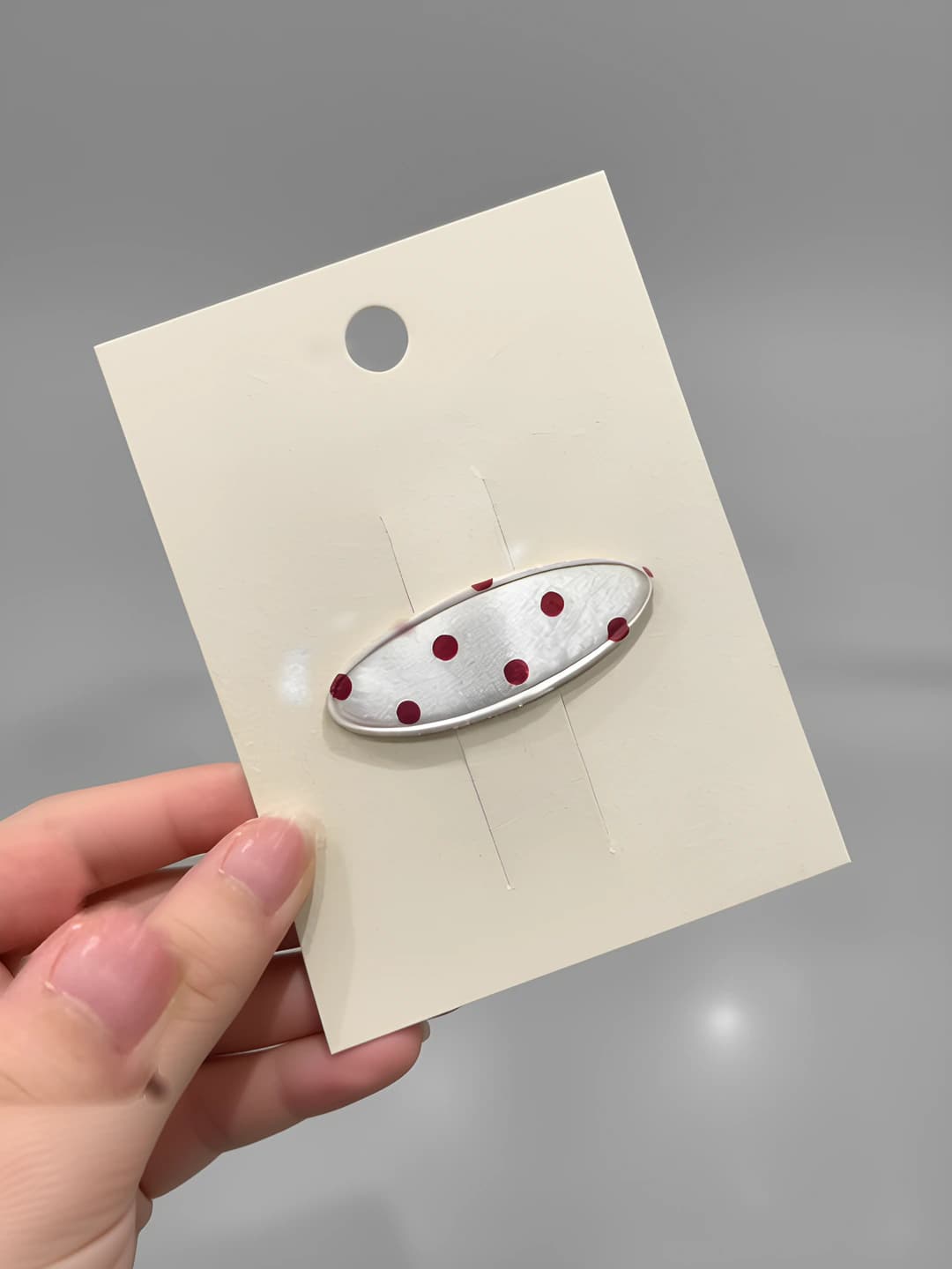Бело-красные точки, эллиптический BB зажим, 5.8 см