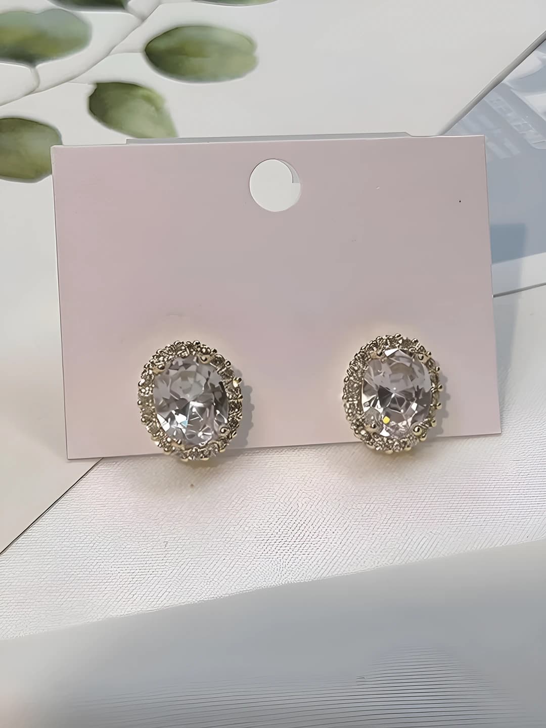 Women's 2026 S925 silver post egg-shaped zircon stud earrings, small, sweet and natural style