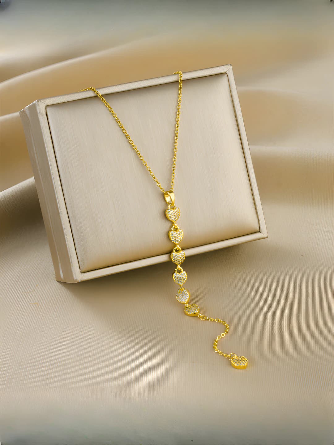 1084-Gold fringe heart