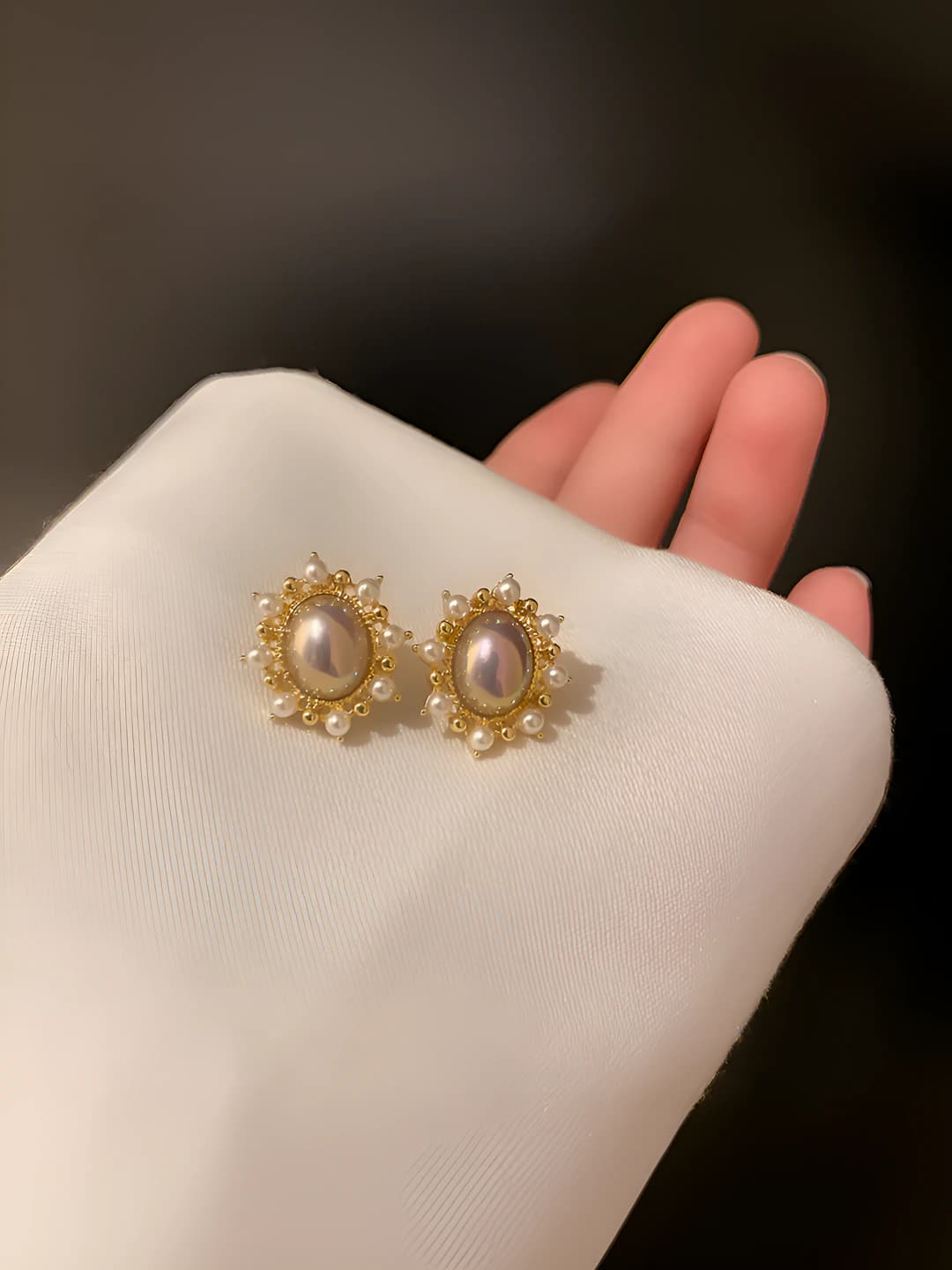 Silver, gold, oval