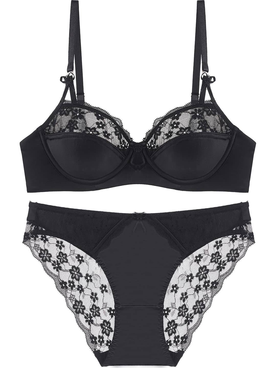 Black floral - 5 pairs