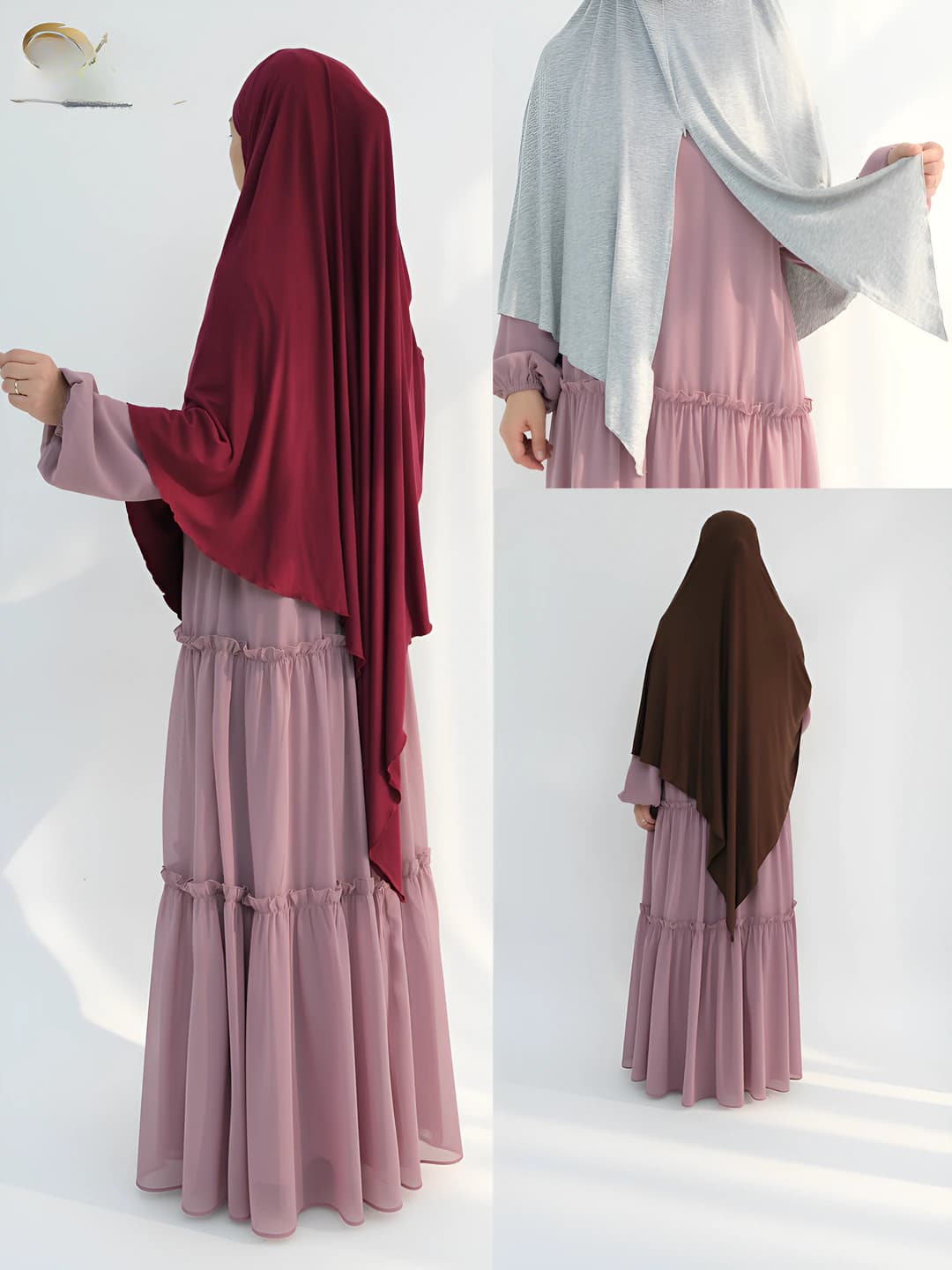Ayollar uchun diniy kiyim: bir rangli, fermuarli hijab bosh kiyimi
