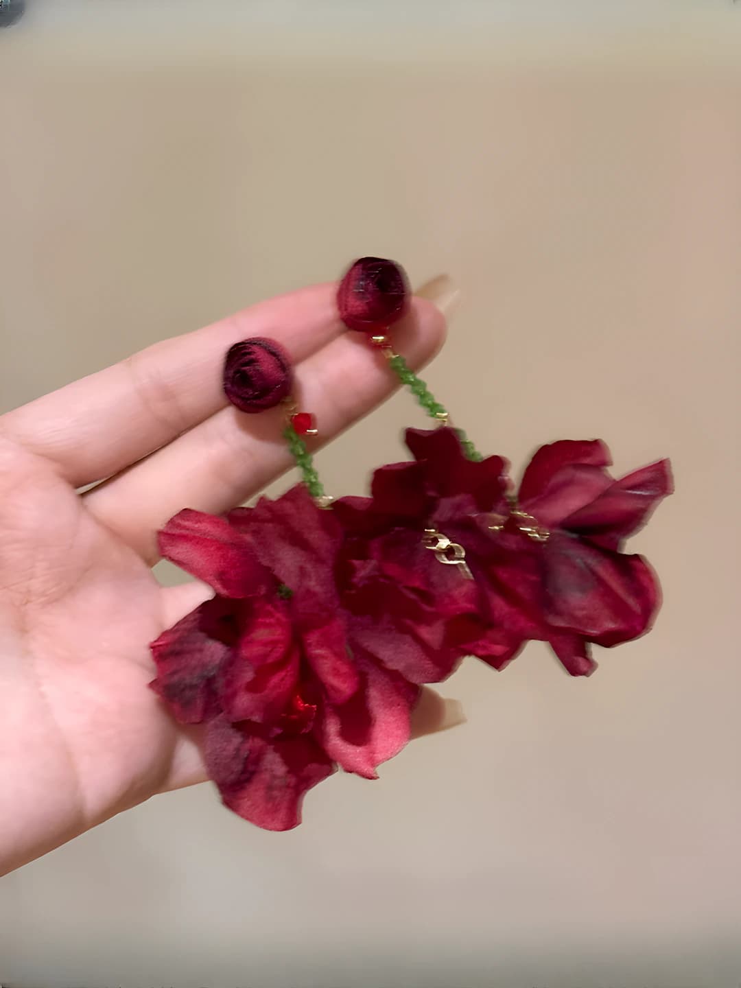 Dried rose earrings - Silver post