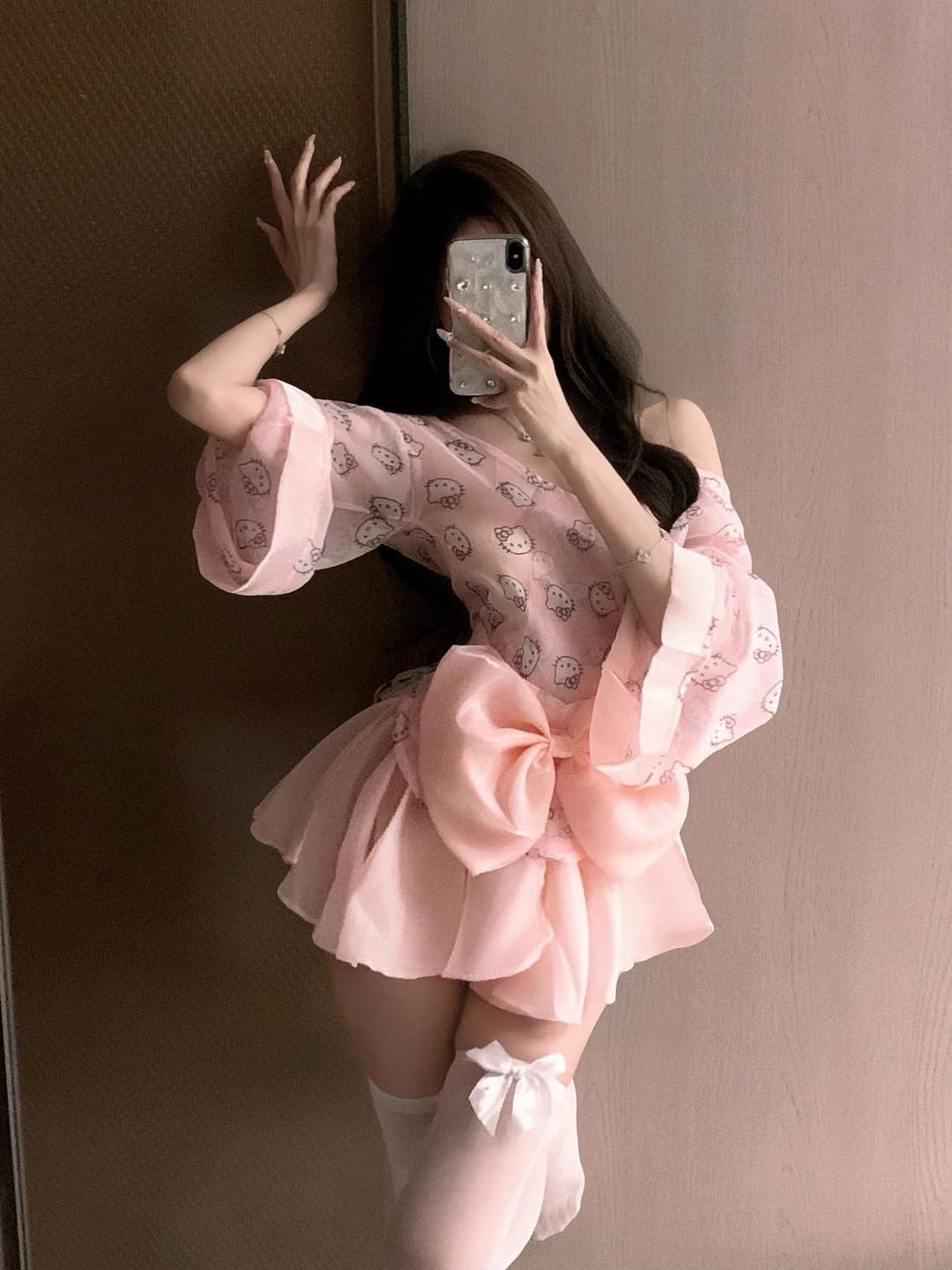 Printli kimono to'plami [Kostyum+Yubka+Tasma]