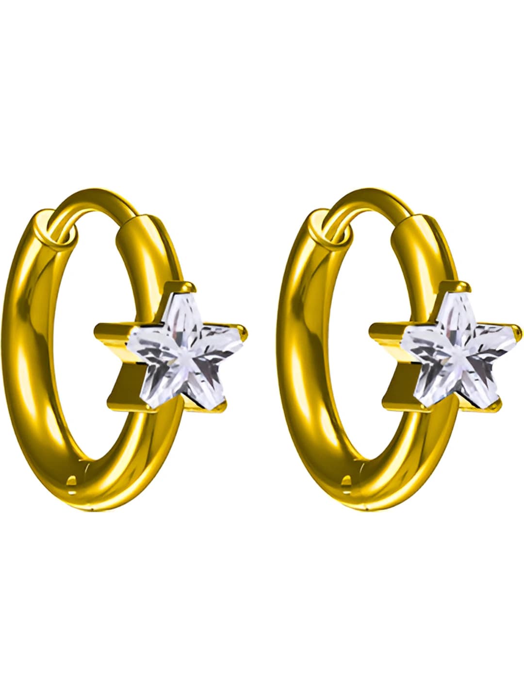 E0061-1 Gold white zircon earrings