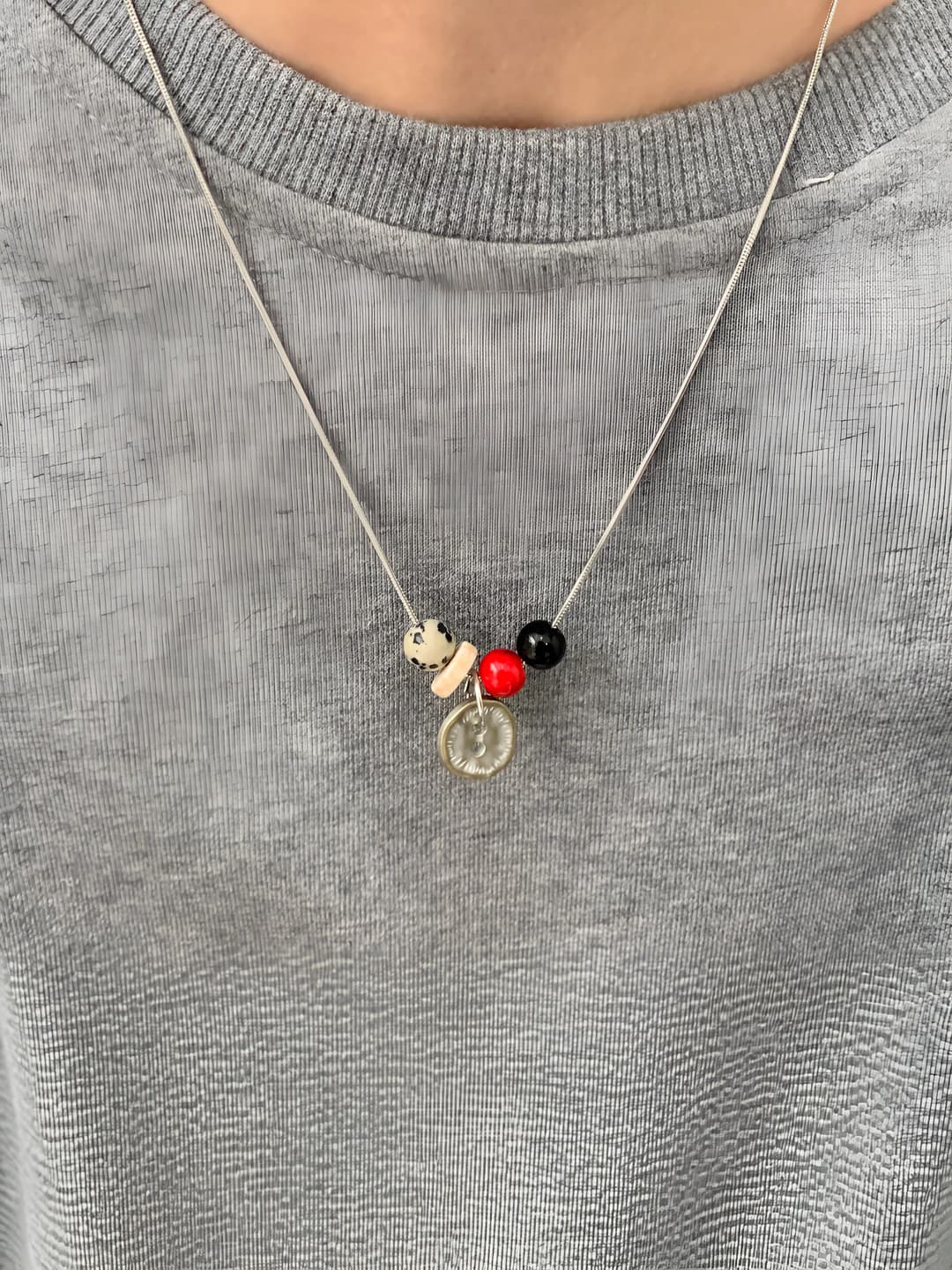 Women's Korean style retro vintage geometric titanium steel and alloy clasp chain necklace in light luxury style