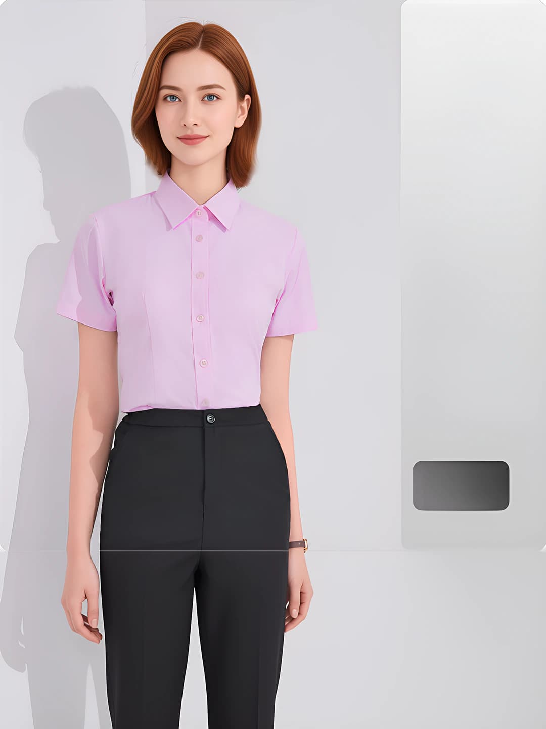 Women's Pink Short-Sleeve Shirt