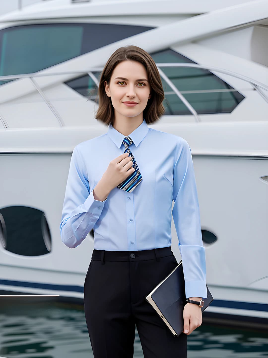 Long sleeve light blue shirt