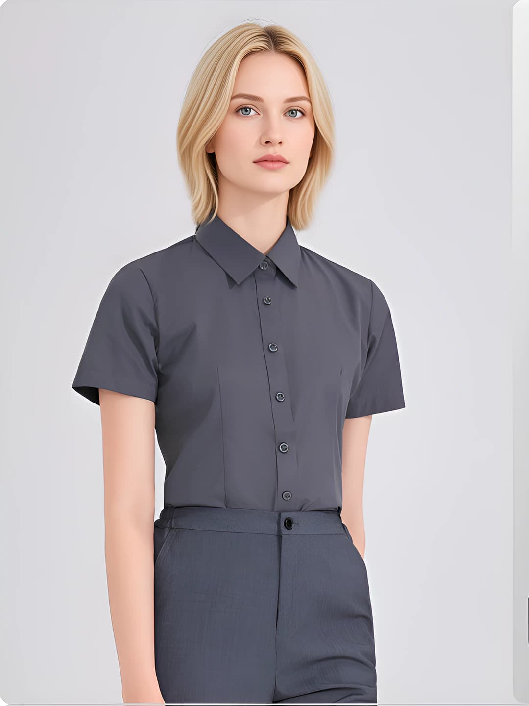 Women's dark grey short sleeve
