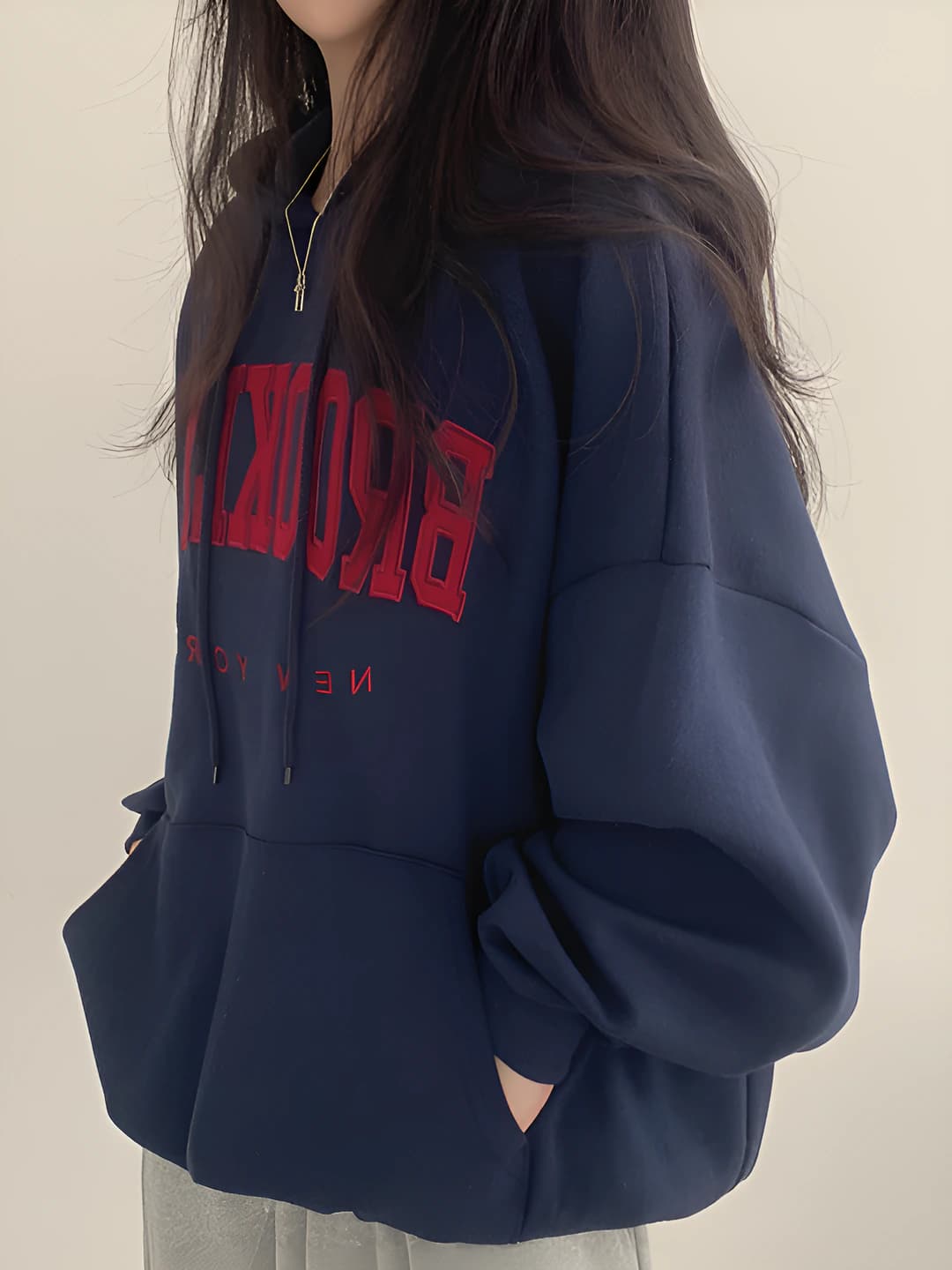 50163A Navy Blue Fleece-lined