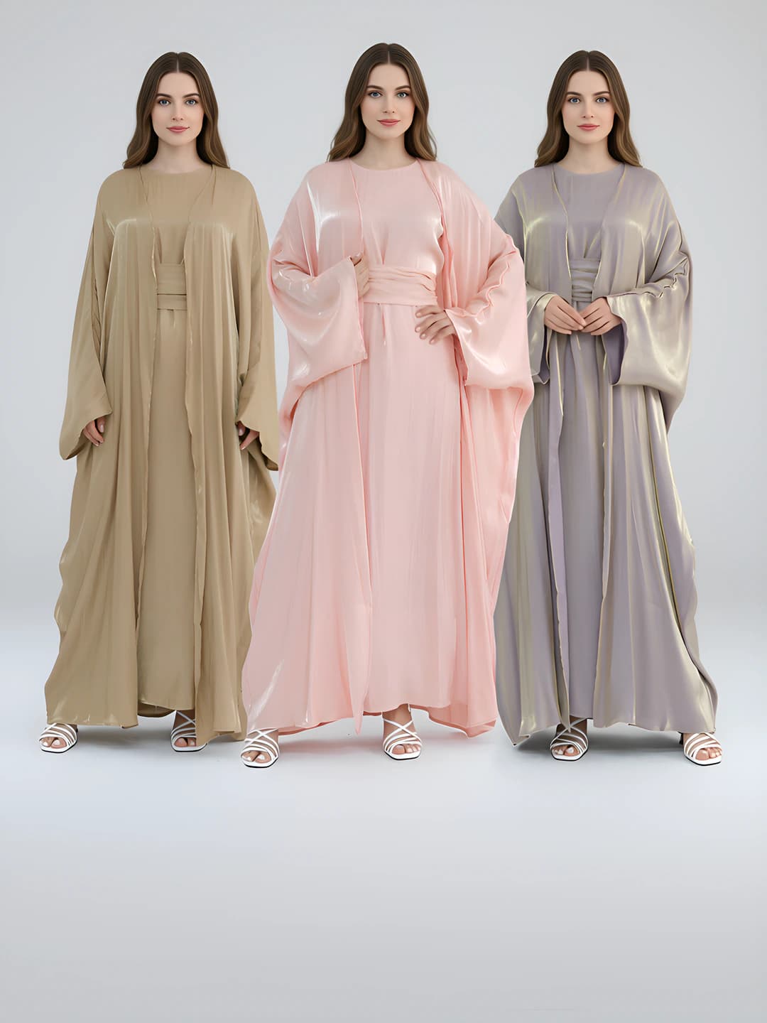 Women's solid colour two-piece clothing set: long skirt and long sleeve blouse