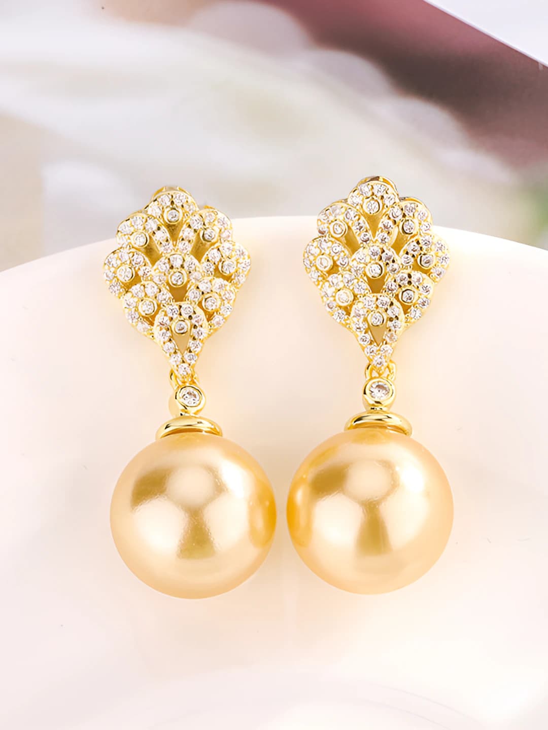Gold bead studs