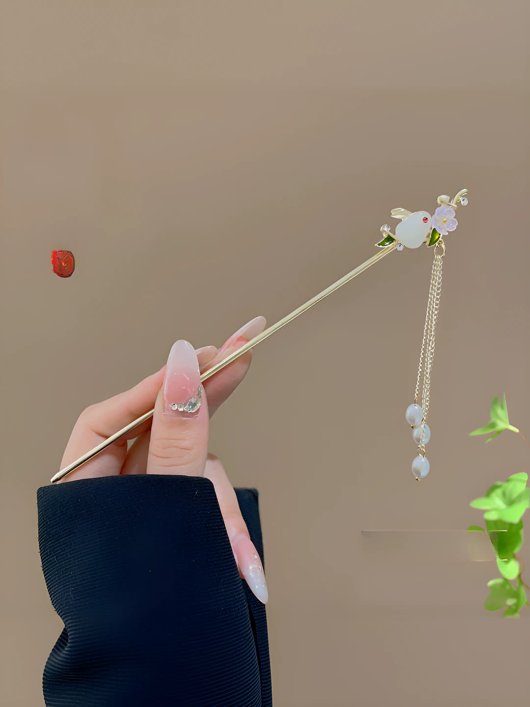 74# Jade кролик розовый цветок