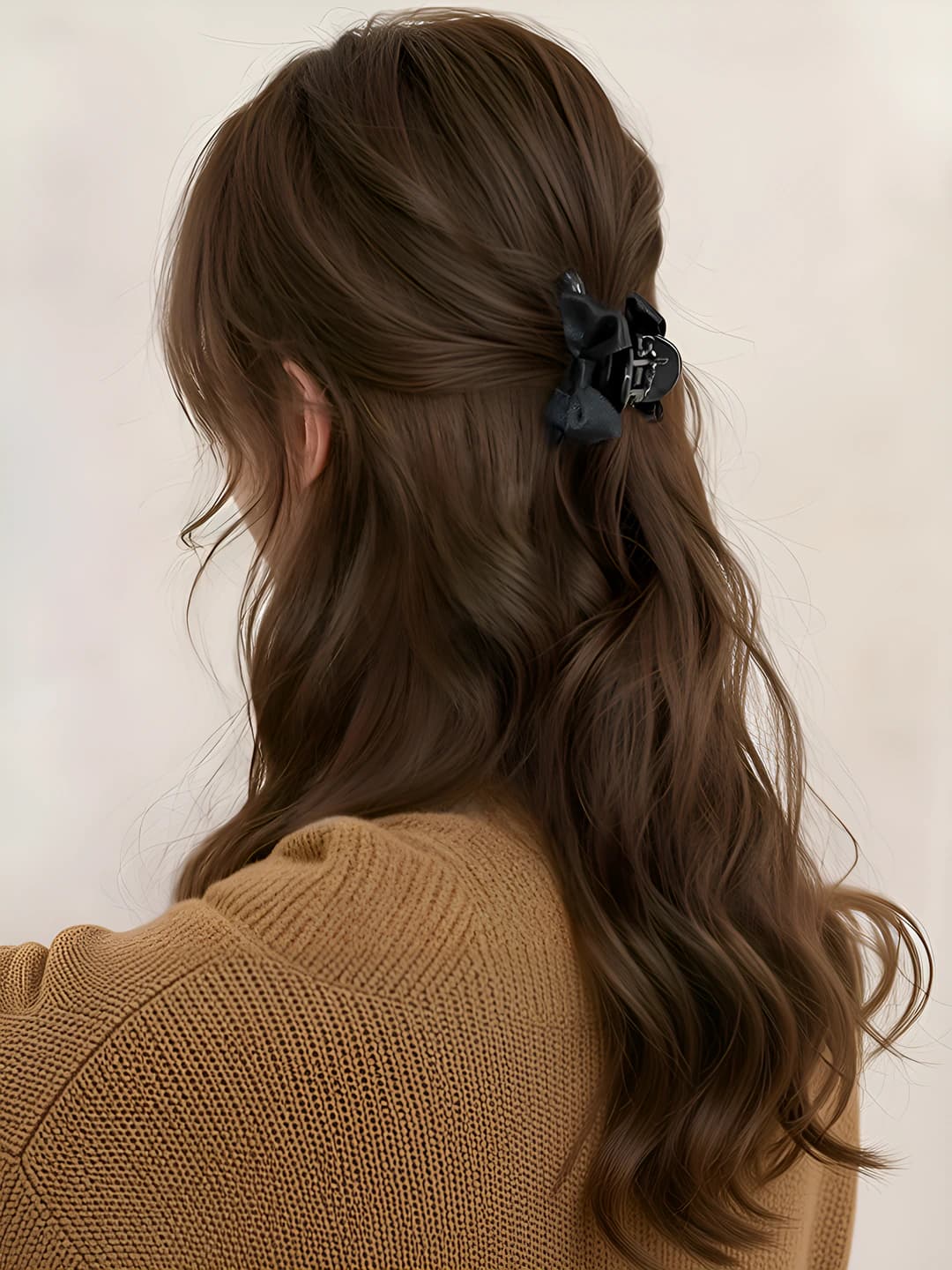 Black bow small clip 1 pc
