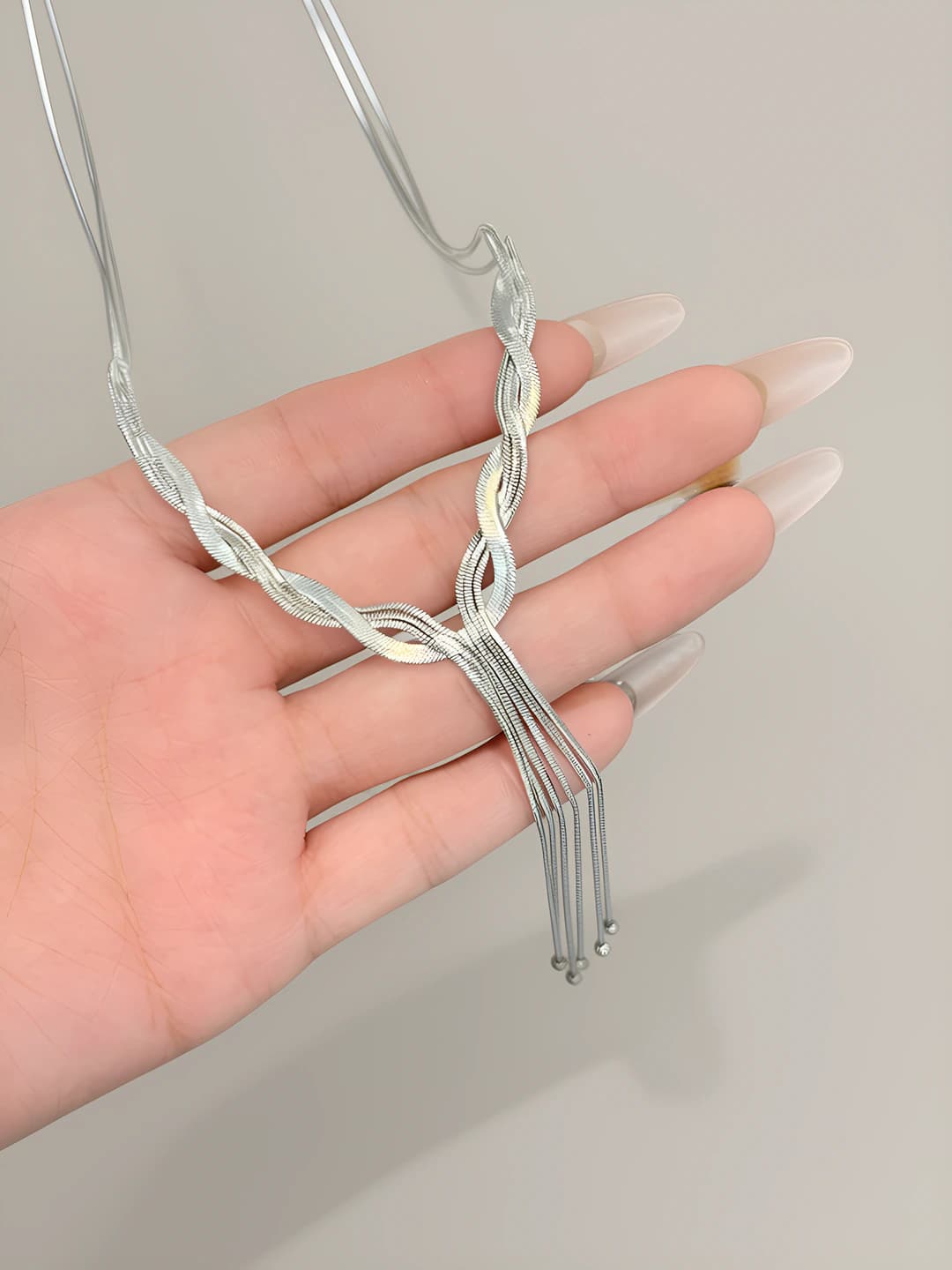 Серебряная цепь «змеиная кость»