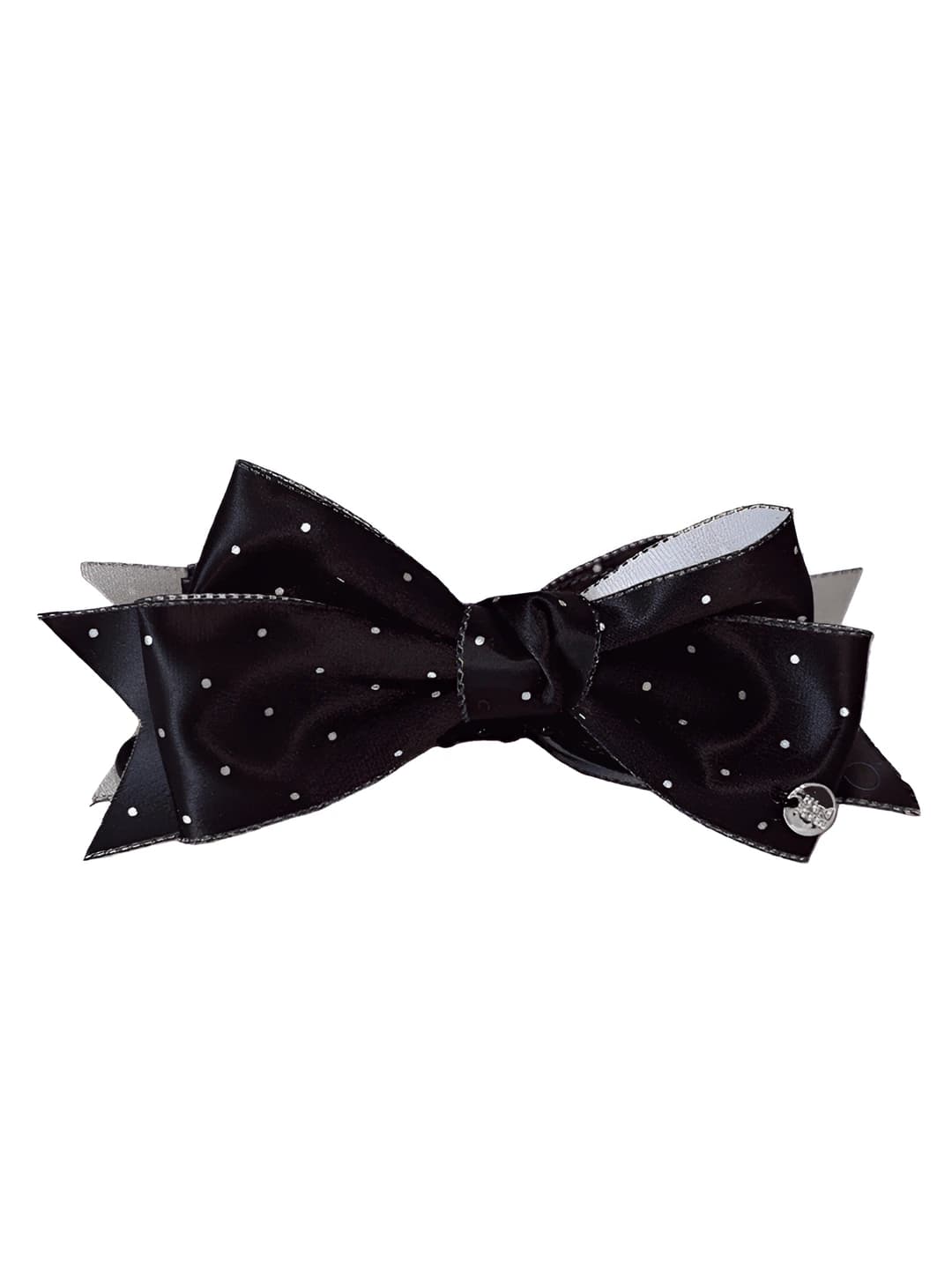 Polka dot bow clip Black