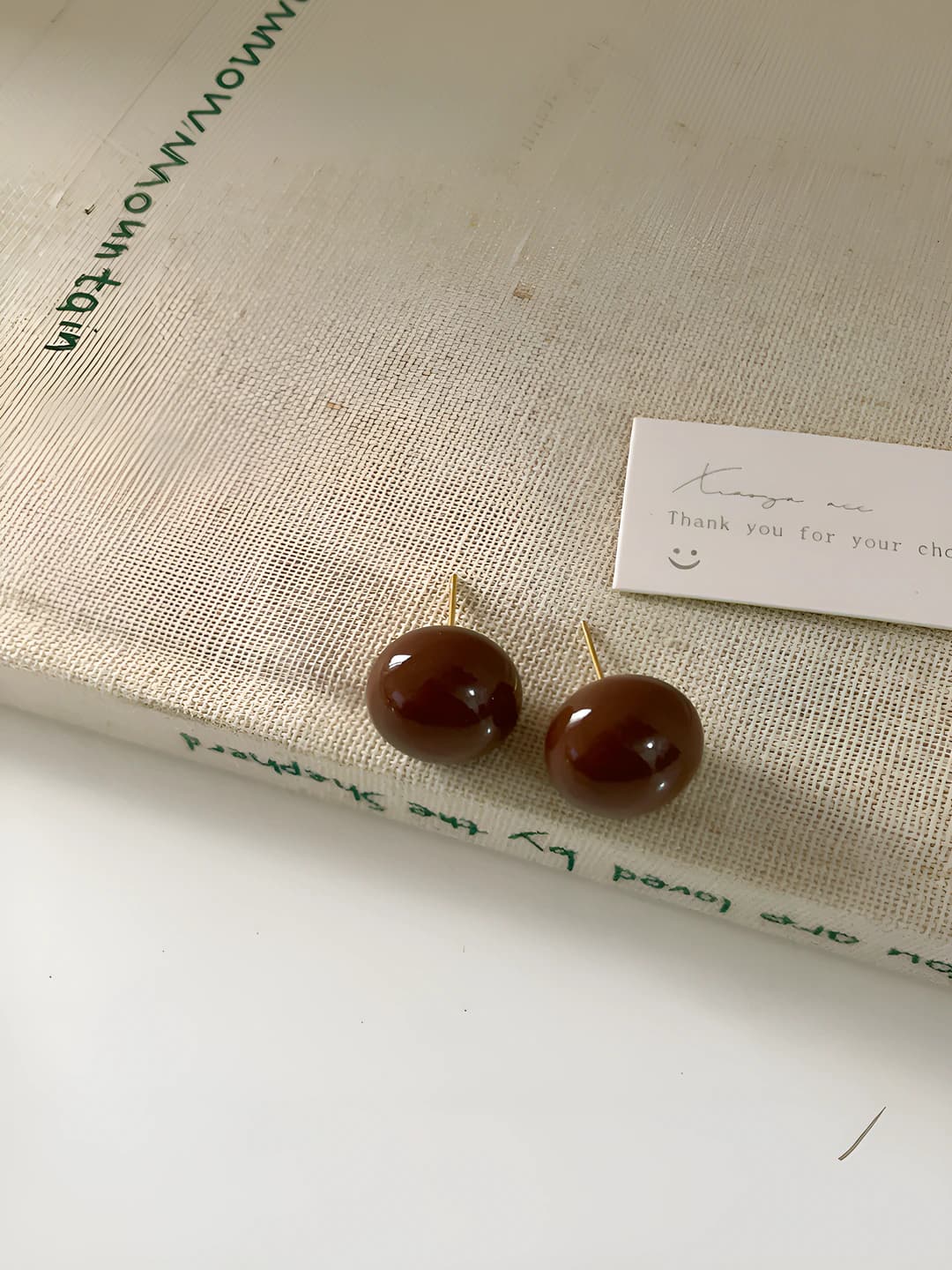 16 mm coffee earrings