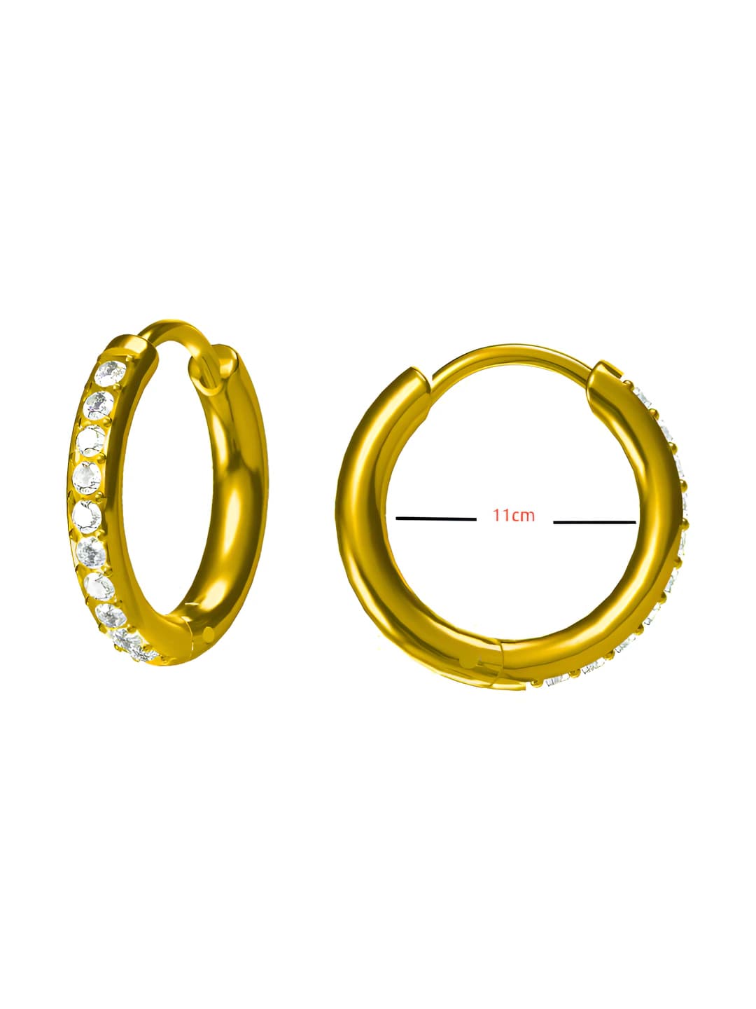 E0016G Single row diamond round earrings