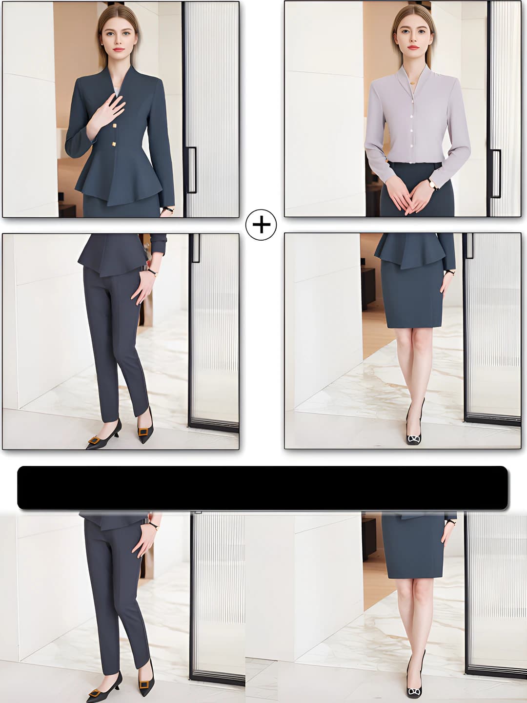 Grey (suit+pants+skirt+grey shirt)