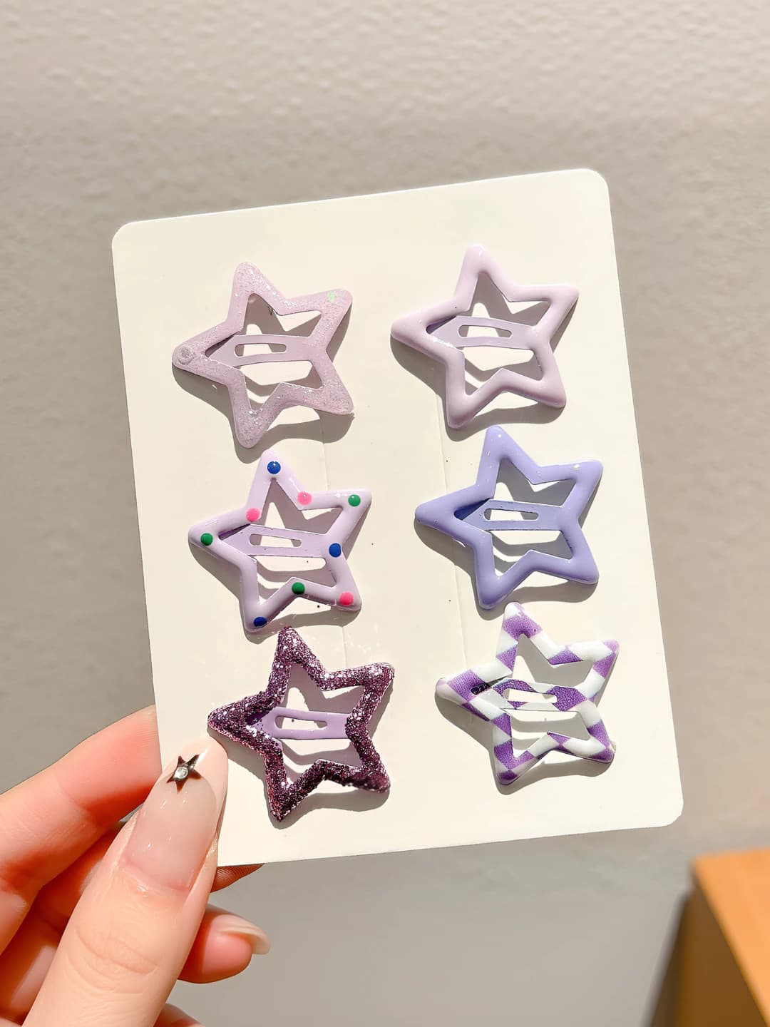 1# Light purple glitter - 6 pcs