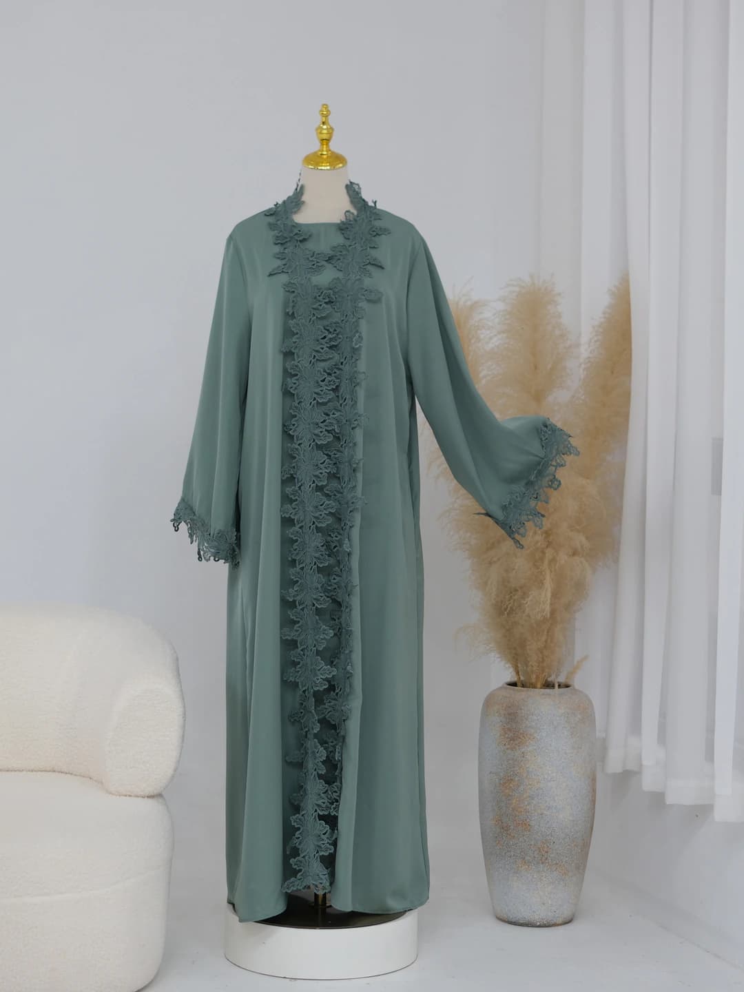 Green cardigan + inner top