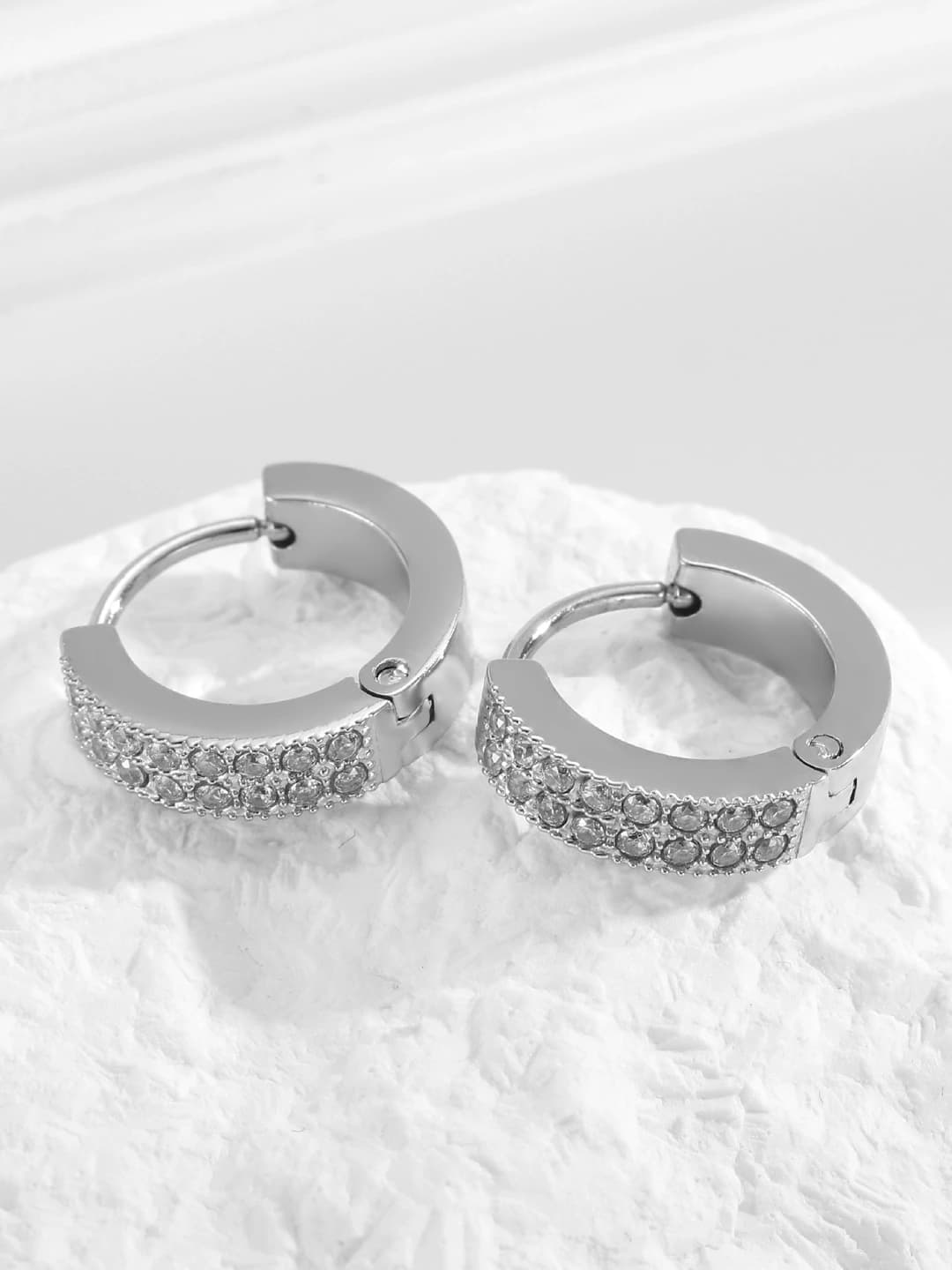 E0172S Double row diamond earrings