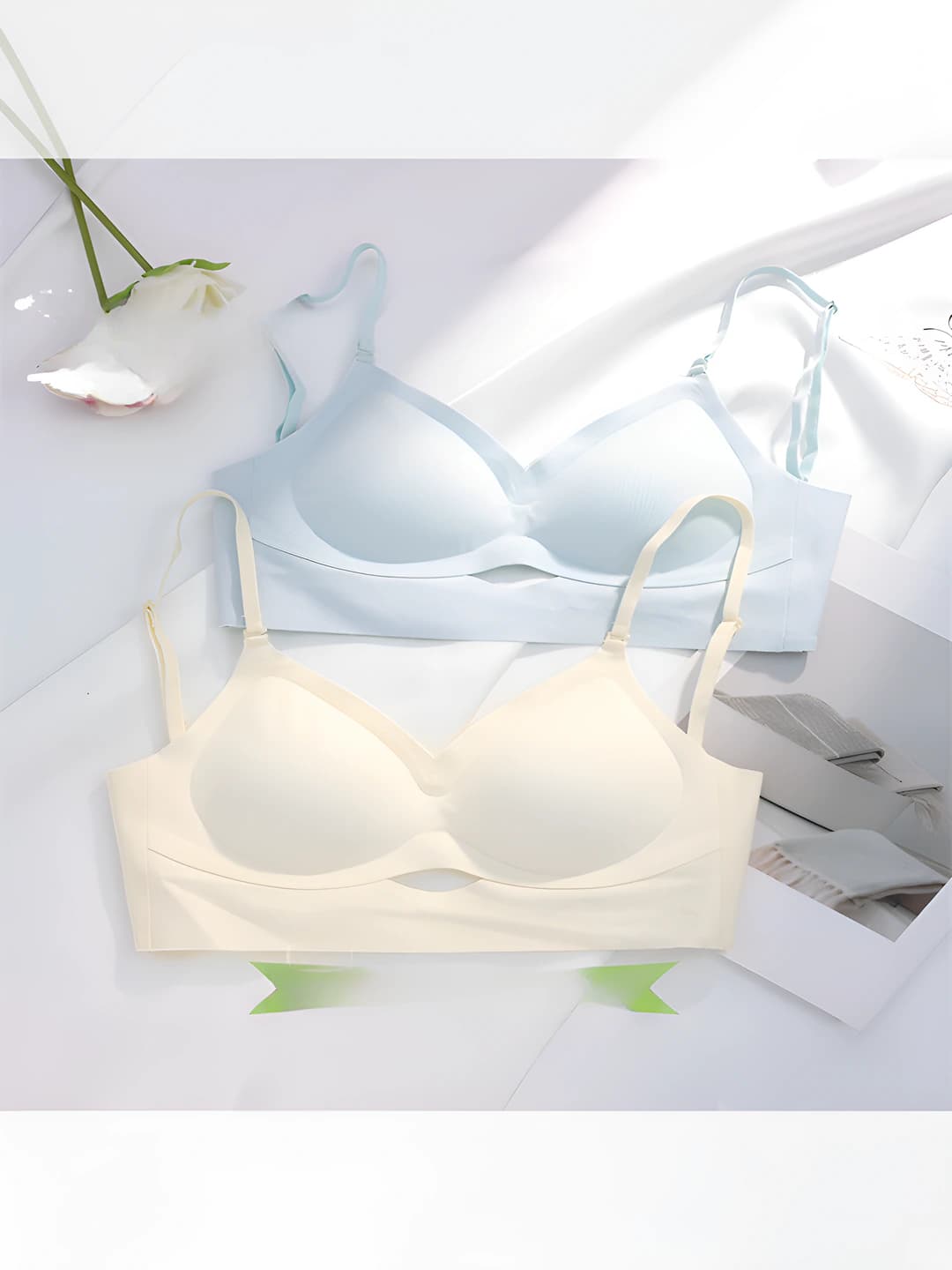 Women's summer seamless thin bra, U-back open, push-up, 3/4 cups, 2026
