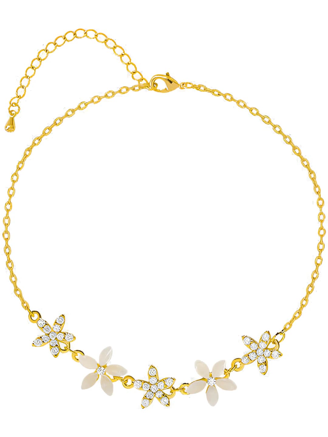 Women's bracelet with floral design in simple style
