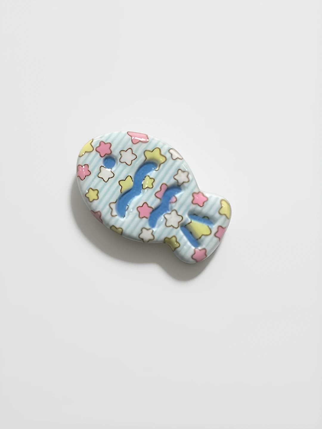 Print star striped fairy tale fish clip, 3.2 cm