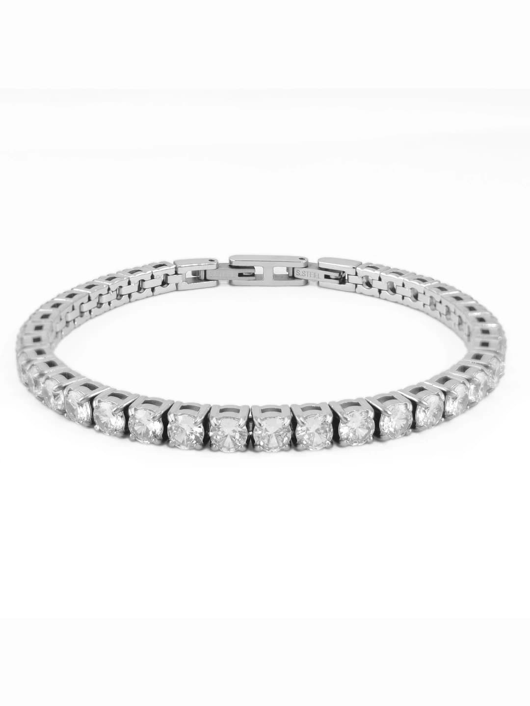 4*18cm Steel double clasp tennis bracelet
