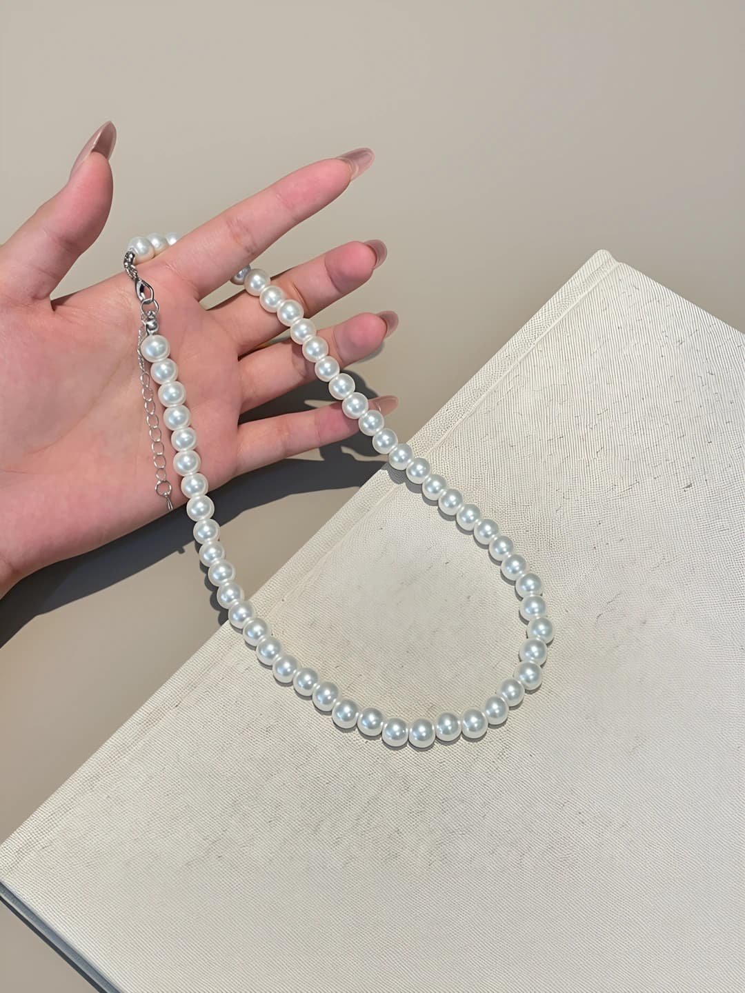 8mm белые стеклянные жемчужины