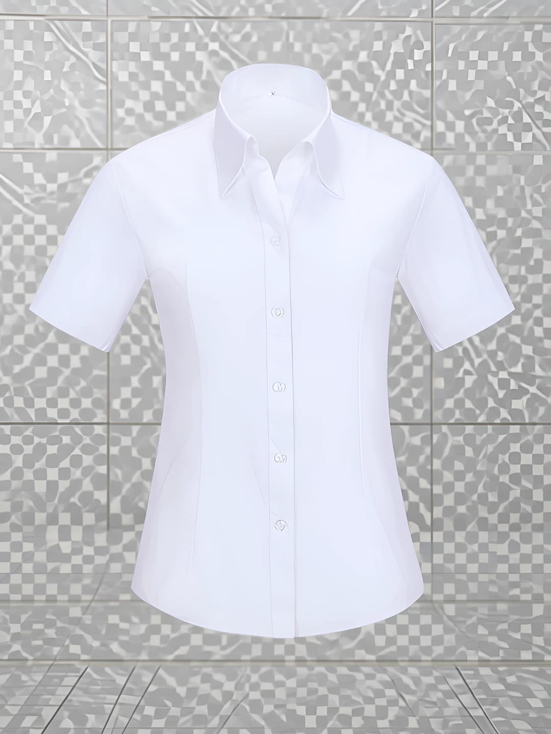 Women's V-neck white short sleeve