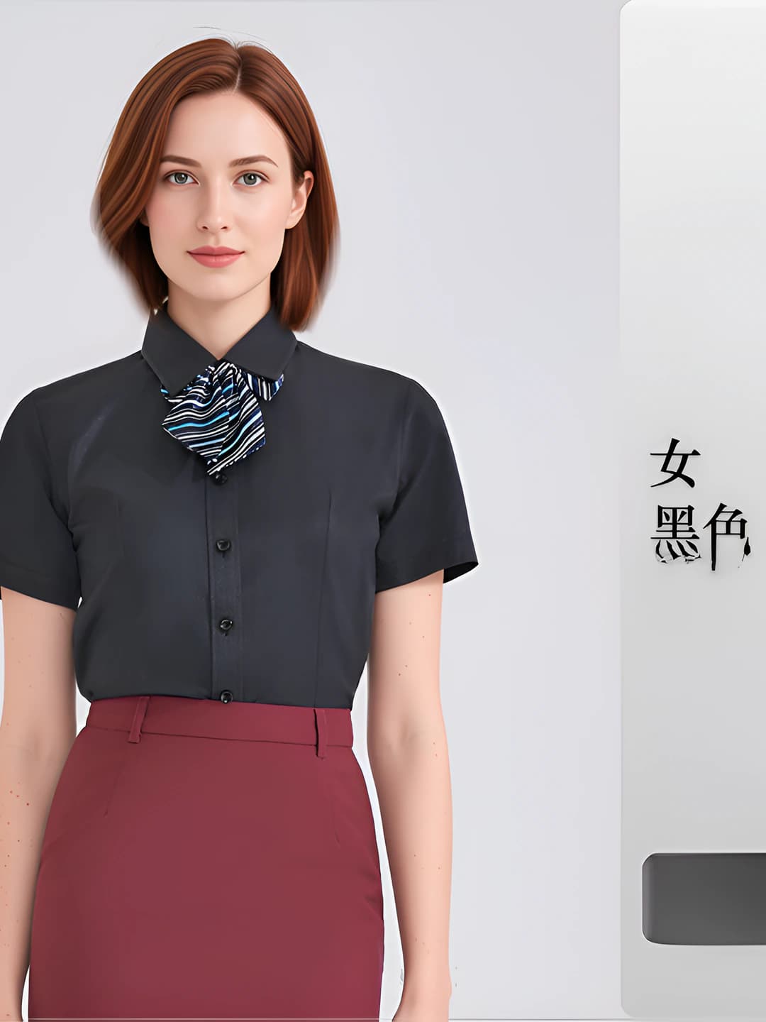 Women's black short-sleeve