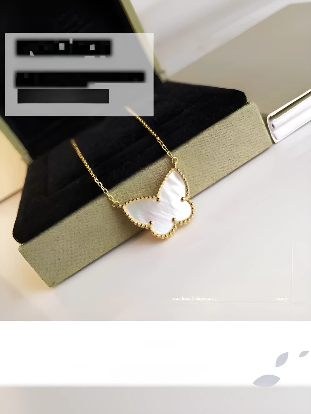 X5202# White mother of pearl butterfly necklace