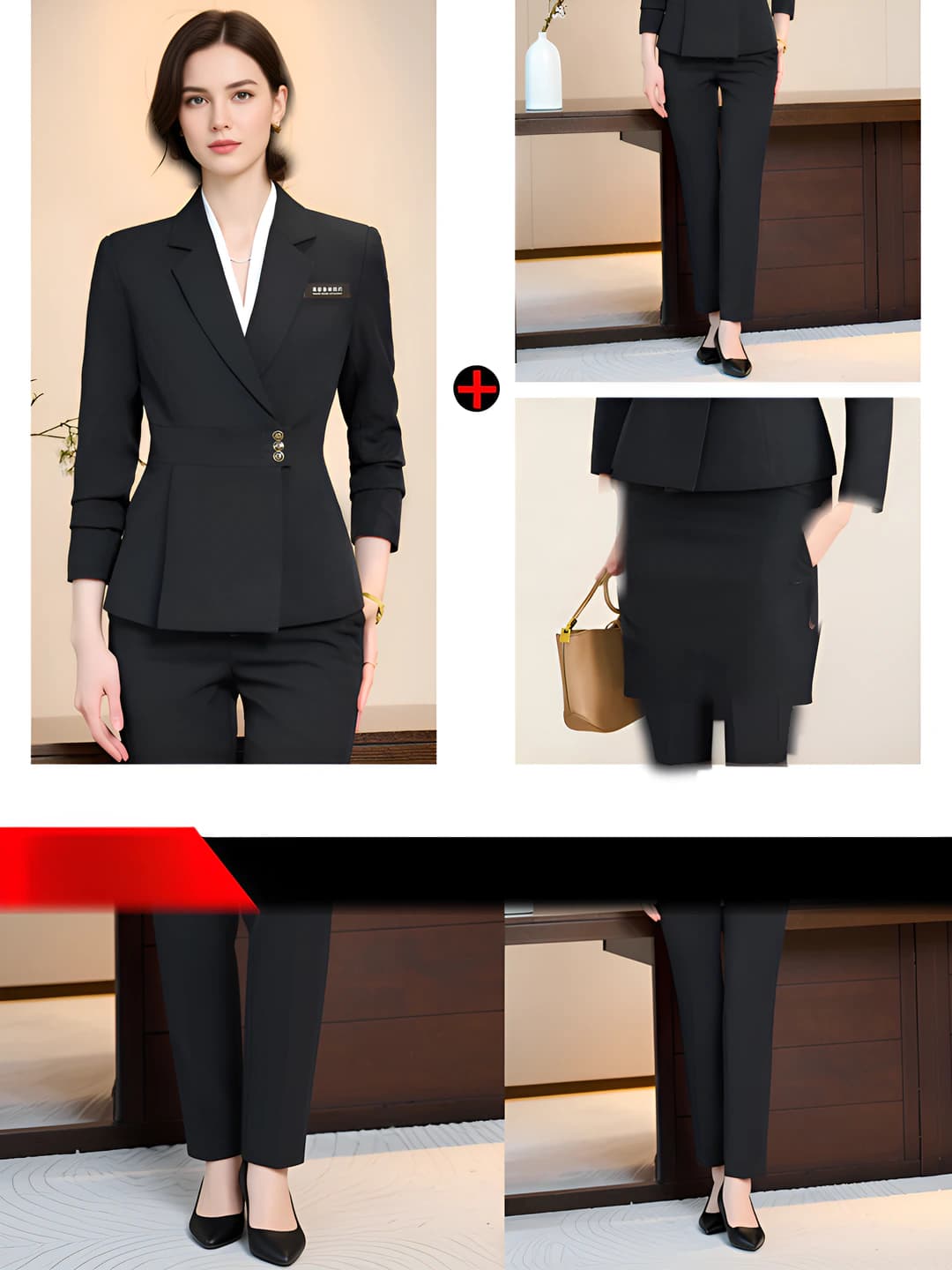 Black (suit + pants + skirt)