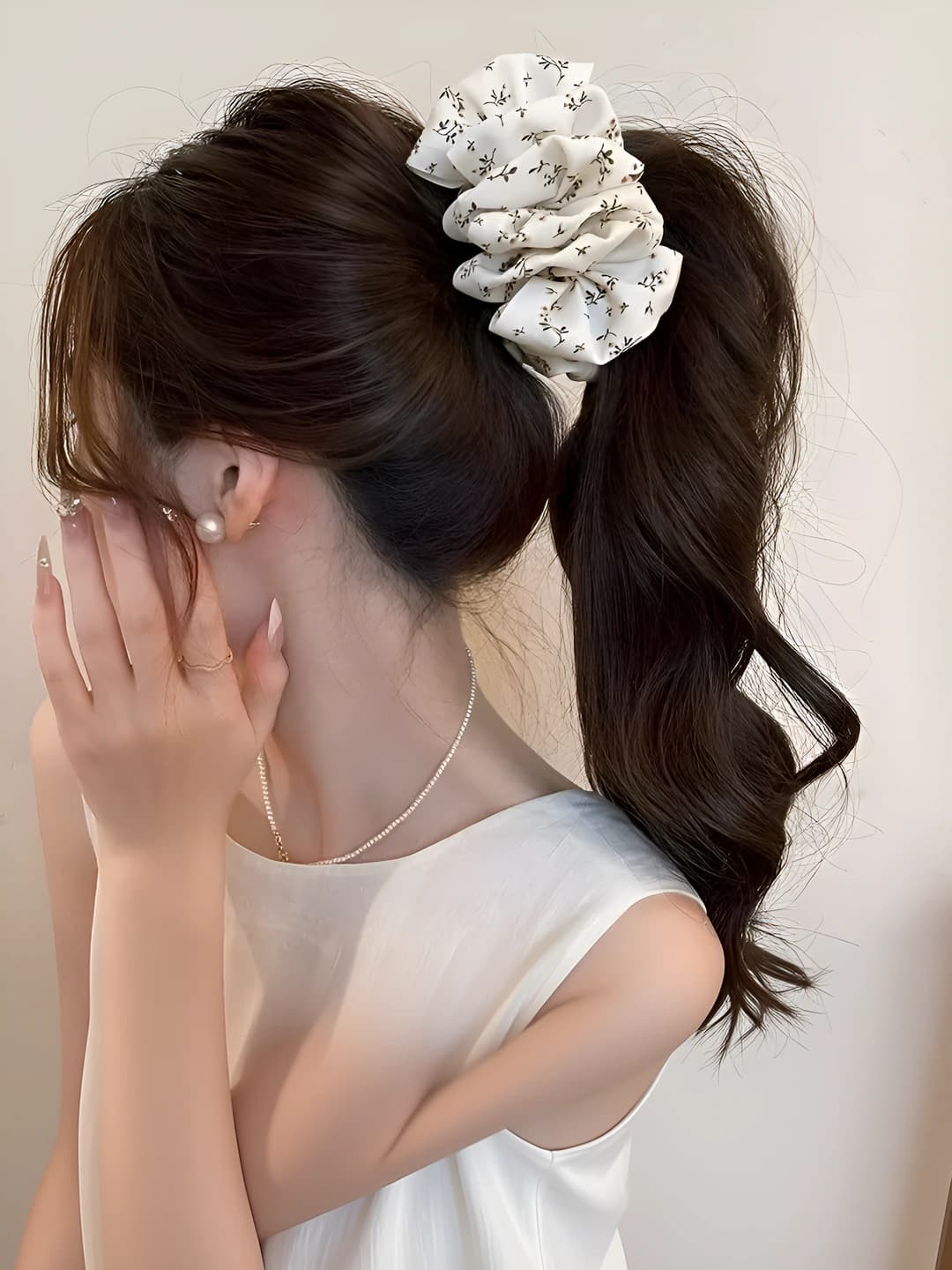 4#White floral - approx. 12 cm