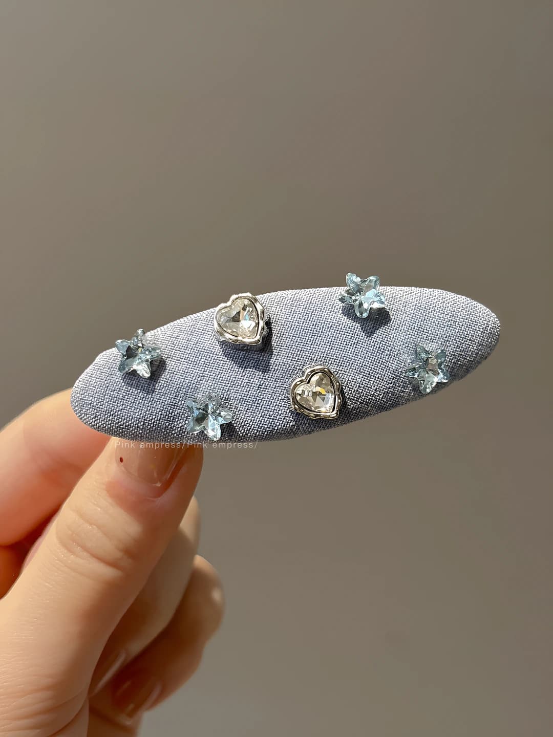 1# Blue small heart accessory clip 7 cm